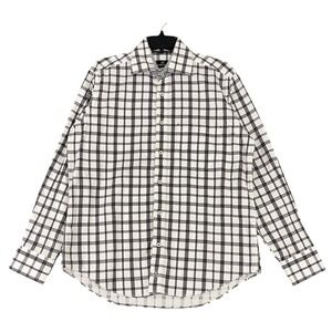Bugatchi Uomo Dress Shirt Mens M Windowpane Plaid Long Sleeve Business Formal
